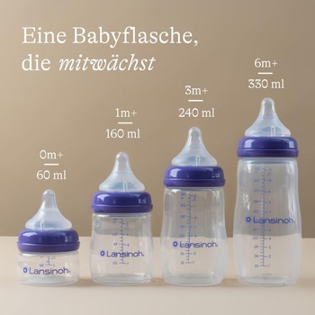 Sada kojeneckých lahví Lansinoh s dudlíky NaturalWave S, M a L, 160 a 240 ml sada 160 ml + 240 ml +