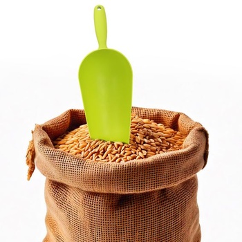 COM-FOUR 2x Naběračka na krmivo pro domácí mazlíčky 28 cm/32 cm zelená