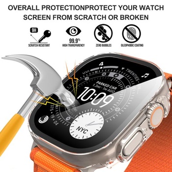 Diruite 2dielne púzdro pre Apple Watch Ultra 4/3/2/1 49mm ochranné púzdro priehľadné 49mm