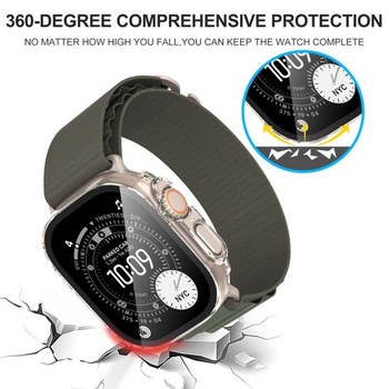 Diruite 2dielne púzdro pre Apple Watch Ultra 4/3/2/1 49mm ochranné púzdro priehľadné 49mm