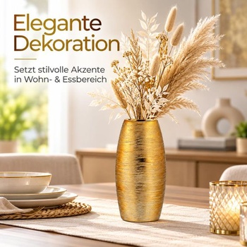 Elegantná zlatá keramická váza Brandsseller - 25x12x6 cm - Luxusný dizajn, všestranná bytová
