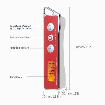 Digitálna váha s lyžičkou a viac hmotnostnými jednotkami, 0,05 g až 500 g, odnímateľná elektronická
