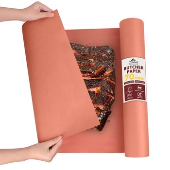 Řeznický papír, růžový BBQ řeznický papír, role kraftového…