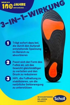 Vložky do topánok Scholl Lower Back Relief, veľkosť M, 2 kusy, biele, Talla M (40-42)