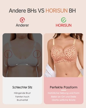 HORISUN Pohodlná bezšvová podprsenka s plným krytím pre ženy, push-up podprsenky bez kostíc s mäkkou
