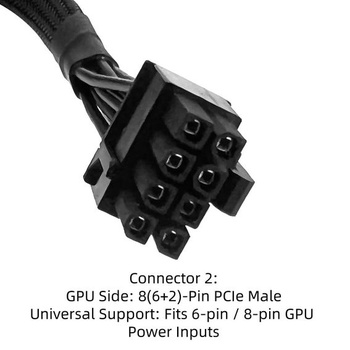 Napájecí kabel 8-pin-8pin (6+2) pro EVGA 750 P2 G2 G3 Supernova