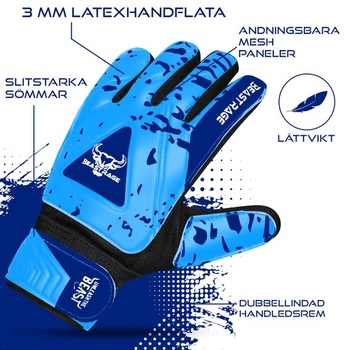 Brankárske rukavice BEAST RAGE pre deti, chlapcov a mládež, futbalové brankárske rukavice pre deti s