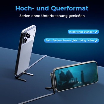 Bočná nabíjačka mobilných telefónov, rýchle nabíjanie 240 W, neviditeľný držiak nabíjačky 2 v 1 s