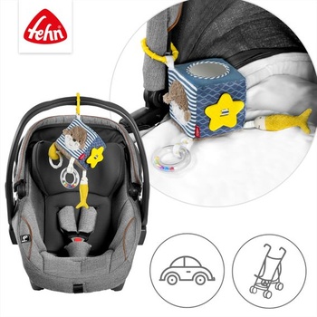 Fehn Activity Cube Otter – Hračka pre rozvoj motorických zručností so závesnými úchopovými prvkami –