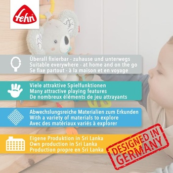Fehn Activity Cube Otter – Hračka pre rozvoj motorických zručností so závesnými úchopovými prvkami –