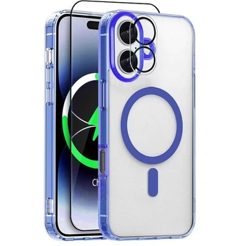Pouzdro na iPhone 16 Plus, 1 ochranná fólie z tvrzeného…