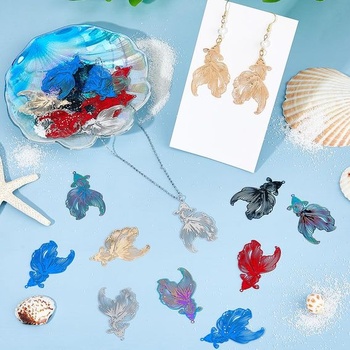 24dielny filigránový prívesok s rybičkou Suncatcher z nerezovej ocele, kovový prívesok s viacfarebnou