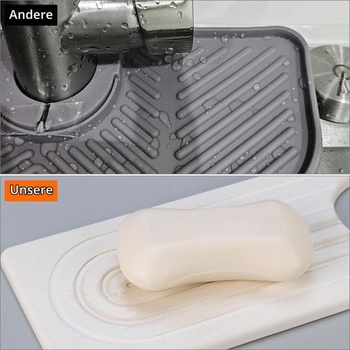 QWORK® Kremelinová rohožka pod kohútik 40 x 10 cm, savá ochranná fólia z kameňa pre drez, kúpeľňu