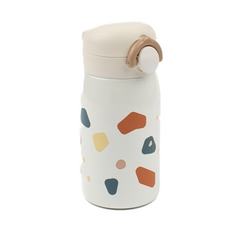 Detská fľaša na pitie Fabelab 320 ml, nerezová oceľ, vodotesná (motív Terrazzo) Terrazzo 320 ml