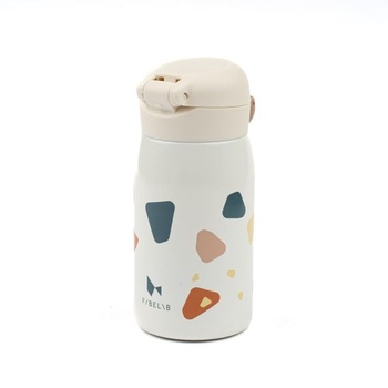 Detská fľaša na pitie Fabelab 320 ml, nerezová oceľ, vodotesná (motív Terrazzo) Terrazzo 320 ml
