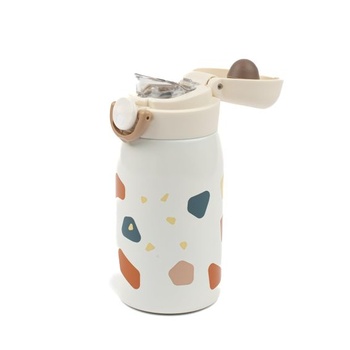 Detská fľaša na pitie Fabelab 320 ml, nerezová oceľ, vodotesná (motív Terrazzo) Terrazzo 320 ml