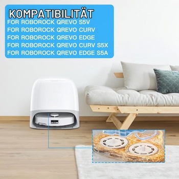 Mopovacie utierky s náhradným držiakom, mopovacie dosky pre Roborock QRevo Curv/QRevo Edge/Qrevo