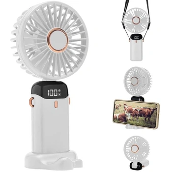 Ručný ventilátor, mini ventilátor s 5 rýchlosťami, dobíjací…