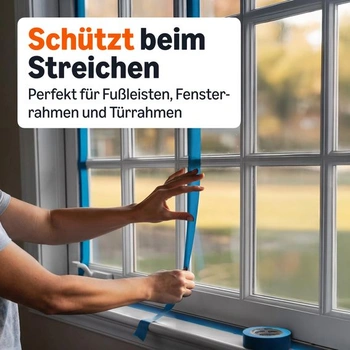 Amazon Basics Malerband, 2,3 cm x 55 m, balení 4 rolí, modrá 2,3 cm x 55 m 4
