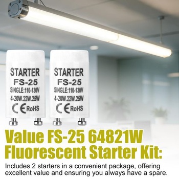2 štartéry žiariviek FS-25 pre žiarivky 4–20 W, 22 W a 25 W