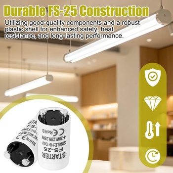 2 štartéry žiariviek FS-25 pre žiarivky 4–20 W, 22 W a 25 W