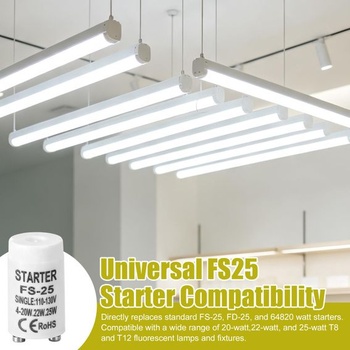 2 štartéry žiariviek FS-25 pre žiarivky 4–20 W, 22 W a 25 W