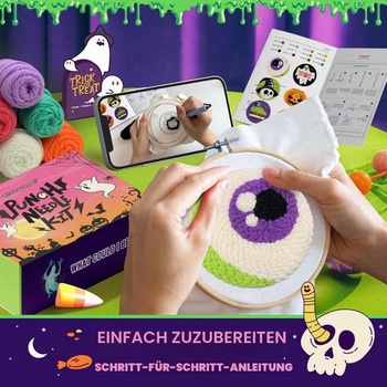 Sada 6 podtáckov s dierovacími ihlami Yuegool – Jednoduchá vyšívacia sada pre začiatočníkov, deti i dospelých