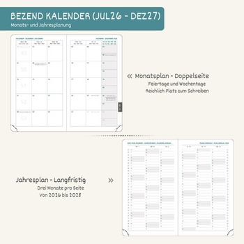 BEZEND Vreckový kalendár 2026 2027 Malý týždenný kalendár A6 15,5 x 9 cm A6 15,5 x 9 cm 2026 2027