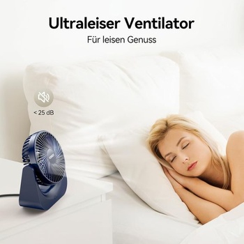 VOXON USB stolní ventilátor, mini ventilátor s 5 rychlostmi, tichý ventilátor, malý USB ventilátor