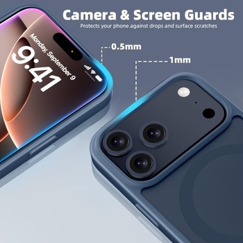 Matný kryt X-level pro iPhone 17 Pro, pro MagSafe, modrý