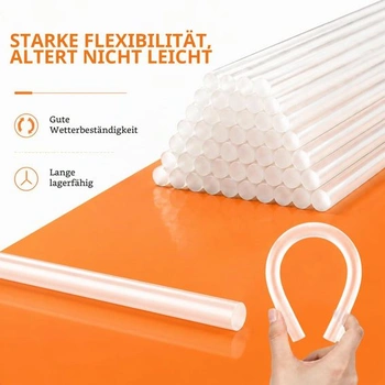 50 kusů tavných lepicích tyčinek 11 mm x 200 mm, průhledné lepicí tyčinky