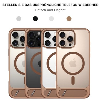 Pouzdro GaoBao pro iPhone 16 Pro Max s MagSafe a neviditelným titanovým stojánkem ve tvaru křídla,