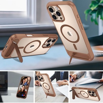 Pouzdro GaoBao pro iPhone 16 Pro Max s MagSafe a neviditelným titanovým stojánkem ve tvaru křídla,