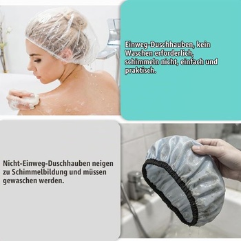 200 jednorazových sprchových čiapok, Vodeodolné sprchové čiapky, Ochrana vlasov, Kúpacie čiapky