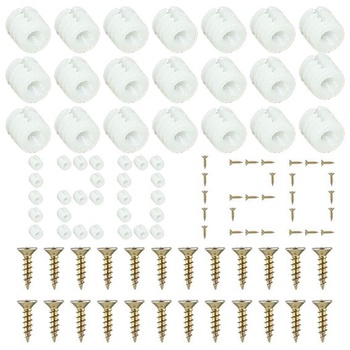 120 sád plastových hmoždiniek do pántov, hmoždinky do pántov M4 x 10 mm so skrutkami, hmoždinky pre