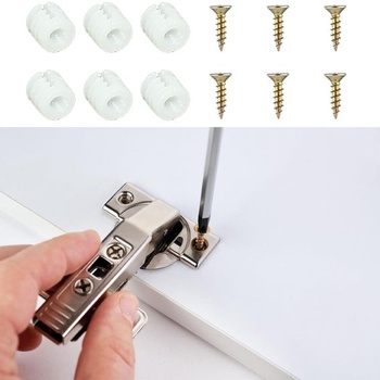 120 sad plastových hmoždinek do pantů, hmoždinky do pantů M4 x 10 mm se šrouby, hmoždinky pro