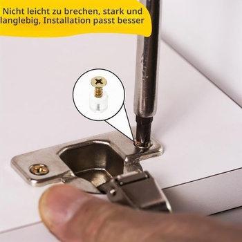 120 sad plastových hmoždinek do pantů, hmoždinky do pantů M4 x 10 mm se šrouby, hmoždinky pro