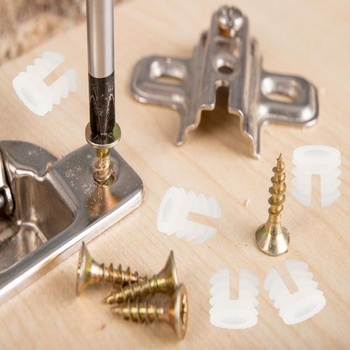 120 sád plastových hmoždiniek do pántov, hmoždinky do pántov M4 x 10 mm so skrutkami, hmoždinky pre