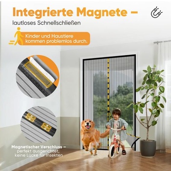 Magnetická sieť proti hmyzu Sekey na balkónové dvere, ochrana proti hmyzu na dvere 100x210 cm, nie je