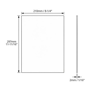 QWORK® 5 kusov priehľadných akrylových listov, A4 29,7 x 21 cm, hrúbka 2 mm, priehľadná plastová