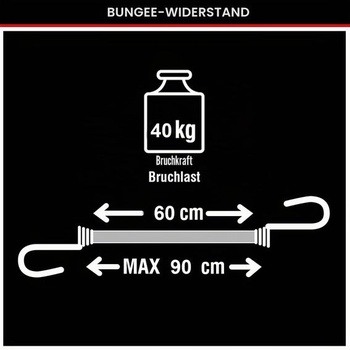 Master Lock 3020EURDAT Gumové bungee šnúry s háčikmi [Sada 2 bungee šnúr] [60 cm dlhá bungee šnúra]