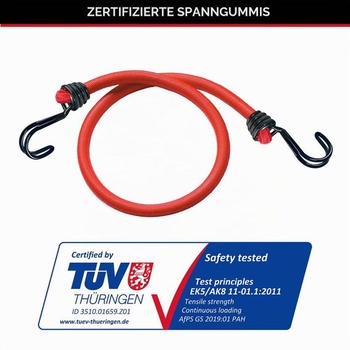Master Lock 3020EURDAT Gumové bungee šnúry s háčikmi [Sada 2 bungee šnúr] [60 cm dlhá bungee šnúra]