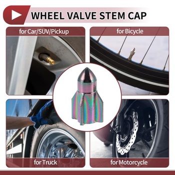 Dekorativní krytky ventilků pneumatik ve stylu rakety, 4 kusy. Pro auta. Různé barvy.