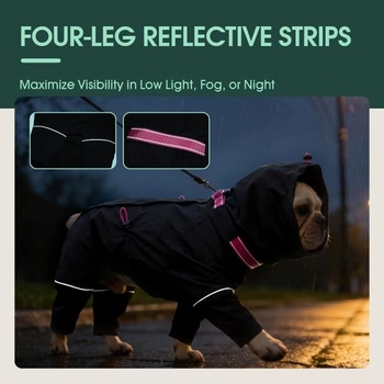 Kuoser Dog Raincoat, nepremokavé pláštenky pre psov, čierna 3XL