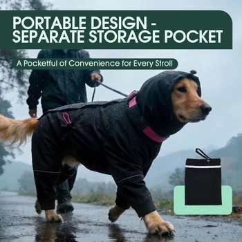 Kuoser Dog Raincoat, nepremokavé pláštenky pre psov, čierna 3XL