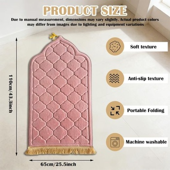 Modlitebný koberec Seccade Padded - turecký štýl, mäkká a silná modlitebná podložka pre Ramadán,
