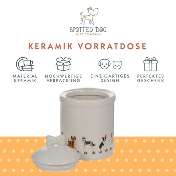 Keramická dóložná dóza Spotted Dog Gift Company, Keramická dóza s vekom, Úložná nádoba, Úložná dóza