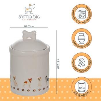 Keramická dóložná dóza Spotted Dog Gift Company, Keramická dóza s vekom, Úložná nádoba, Úložná dóza