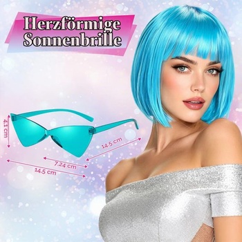 Parochňa Sofiyan Bob so slnečnými okuliarmi, parochňa pre cosplay párty s ofinou, nebesky modrá