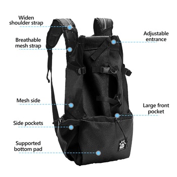 Batoh pre psov Woolala CW019 čierny veľ. XL